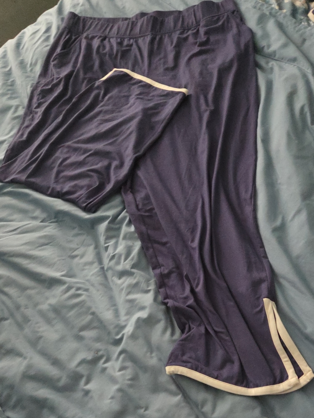 Nwot Women's Navy Comfy Pants with Contrast Trim